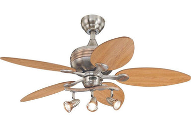 Westinghouse 7226565 44" Xavier in Brushed Nickel with Reversible Mahogany and Maple Blades Indoor Rated Ceiling Fan