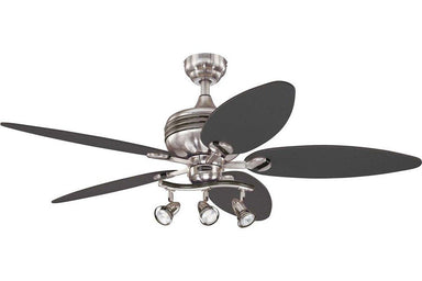 Westinghouse 7234265 52" Xavier in Brushed Nickel with Reversible Graphite and Weathered Maple Blades Indoor Rated Ceiling Fan