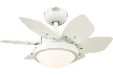 Westinghouse 7247100 24" Quince in White with Reversible Beech and White Blades Indoor Rated Ceiling Fan