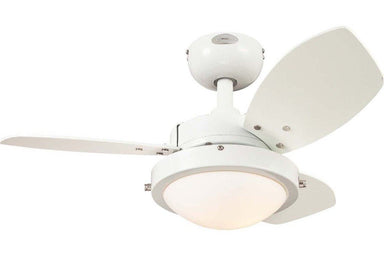 Westinghouse 7247200 30" Wengue in White with Reversible Beech and White Blades Indoor Rated Ceiling Fan