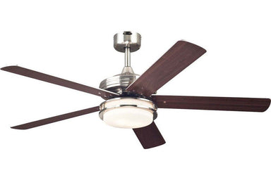 Westinghouse 7247700 52" Castle in Brushed Nickel with Reversible Beech and Weathered Maple Plywood Blades Indoor Rated Ceiling Fan