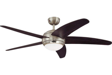 Westinghouse 7255700 52" Bendan in Satin Chrome with Wengue Plywood Blades Indoor Rated Ceiling Fan
