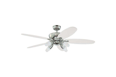 Westinghouse 7255900 52" Panorama in Chrome with Reversible High Gloss Black and High Gloss White Blades Indoor Rated Ceiling Fan