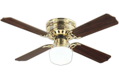Westinghouse 7812500 42" Casanova in Polished Brass with Reversible Oak and Walnut Blades Indoor Rated Ceiling Fan