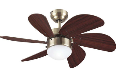 Westinghouse 7824865 30" Turbo Swirl in Antique Brass with Walnut Blades Indoor Rated Ceiling Fan