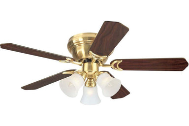 Westinghouse 7850900 42" Contempra in Satin Brass with Reversible Maple and Walnut Blades Indoor Rated Ceiling Fan
