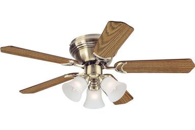 Westinghouse 7851000 42" Contempra in Antique Brass with Reversible Oak and Walnut Blades Indoor Rated Ceiling Fan