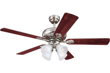 Westinghouse 7852165 52" Swirl in Brushed Nickel with Reversible Light Maple and Rosewood Blades Indoor Rated Ceiling Fan