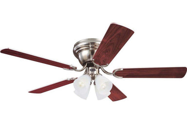 Westinghouse 7861600 52" Contempra in Brushed Nickel with Reversible Birds Eye Maple and Rosewood Blades Indoor Rated Ceiling Fan