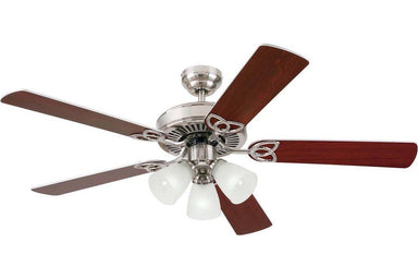 Westinghouse 7867865 52" Vintage in Brushed Nickel with Reversible Light Maple and Rosewood Blades Indoor Rated Ceiling Fan