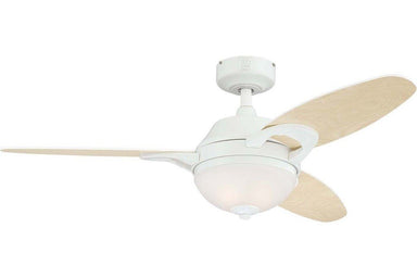 Westinghouse 7869100 46" Arcadia in White with Reversible Light Maple and White Blades Indoor Rated Ceiling Fan