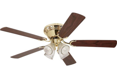 Westinghouse 7871600 52" Contempra in Polished Brass with Reversible Oak and Walnut Blades Indoor Rated Ceiling Fan