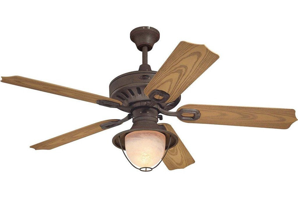 Westinghouse 7877865 52" Lafayette in Weathered Iron with Light Oak Blades Wet Rated Outdoor Ceiling Fan
