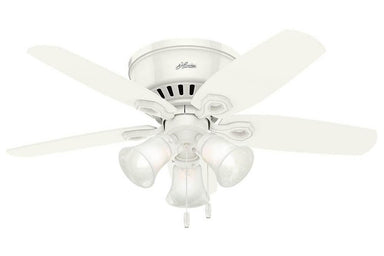 Hunter Builder Low Profile - 42" Ceiling Fan in Snow White Three Light Kit