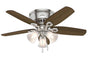 Hunter Builder Low Profile - 42" Ceiling Fan in Brushed Nickel Three Light Kit