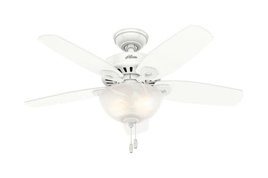 Hunter Builder Small Room - 42" Ceiling Fan in White Bowl Light Kit