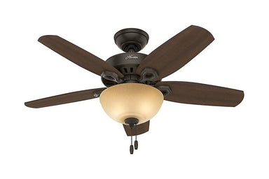 Hunter Builder Small Room - 42" Ceiling Fan in New Bronze Bowl Light Kit