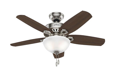 Hunter Builder Small Room - 42" Ceiling Fan in Brushed Nickel Bowl Light Kit