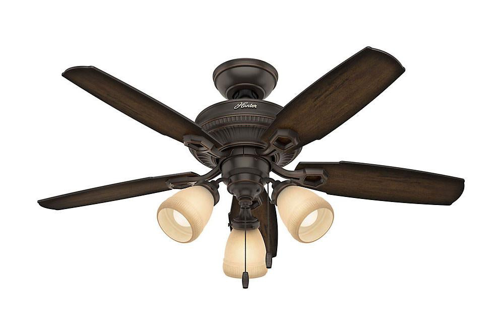 Hunter Ambrose Collection - 44" Ceiling Fan in Onyx Bengal Three Light Kit