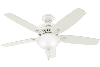 Hunter Newsome Collection - 52" Ceiling Fan in Fresh White Bowl Light Kit