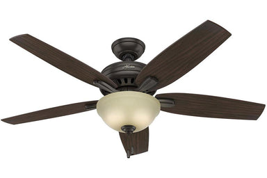 Hunter Newsome Collection - 52" Ceiling Fan in Premier Bronze Bowl Light Kit