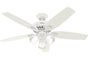 Hunter Newsome Collection - 52" Ceiling Fan in Fresh White Three Light Kit