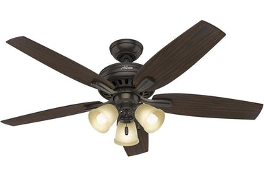 Hunter Newsome Collection - 52" Ceiling Fan in Premier Bronze Three Light Kit