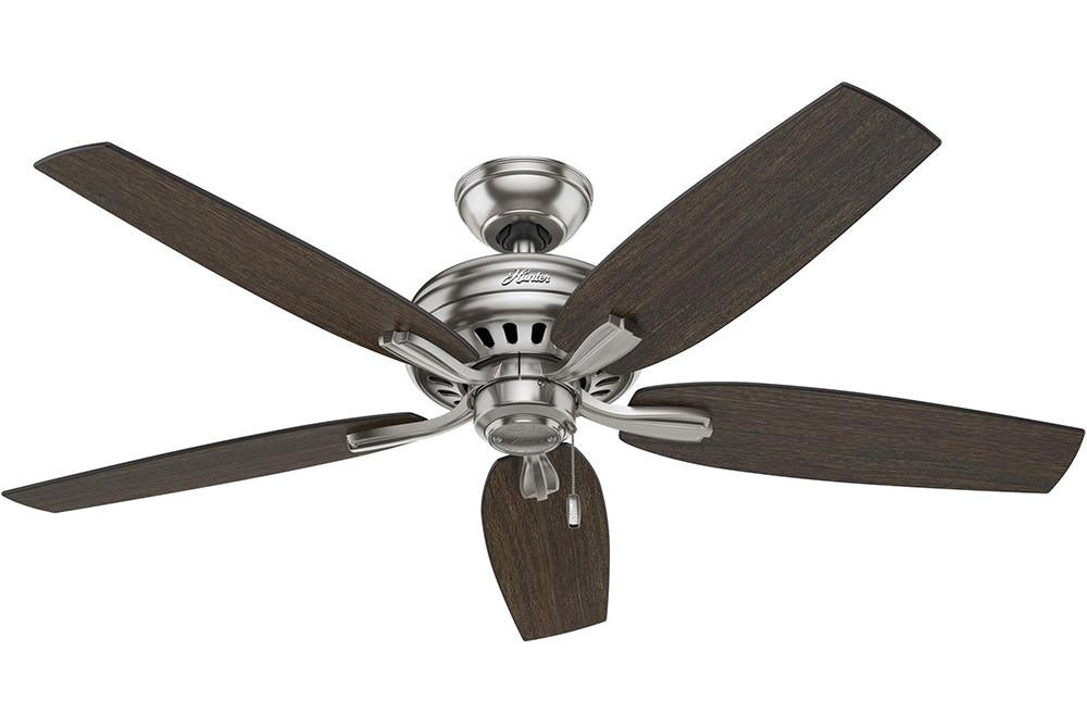 Hunter Newsome Collection - 52" Ceiling Fan in Brushed Nickel No Light Kit