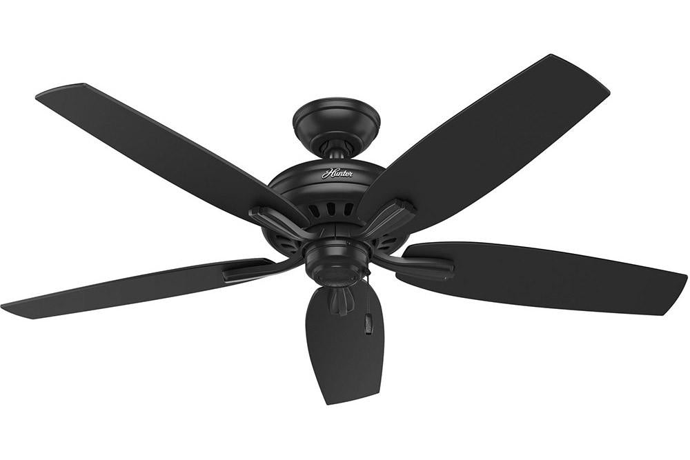 Hunter Newsome Collection - 52" Ceiling Fan in Brushed Nickel No Light Kit- ETL Damp