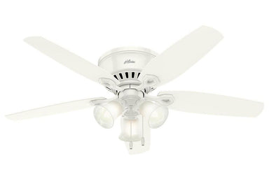 Hunter Builder Low Profile - 52" Ceiling Fan in Snow White Three Light