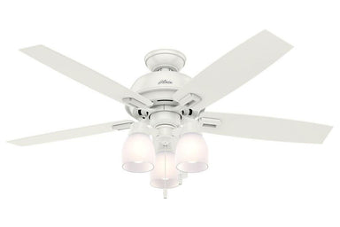 Hunter Donegan Collection - 52" Ceiling Fan in Fresh White Three Light Kit