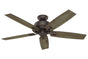 Hunter Donegan Collection - 52" Ceiling Fan in Onyx Bengal No Light Kit- ETL Damp