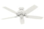 Hunter Donegan Collection - 52" Ceiling Fan in Fresh White No Light Kit- ETL Damp