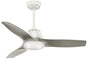 Casablanca Wisp - 44" Ceiling Fan in Fresh White with 3 Pewter blades - includes 4 speed handheld remote control