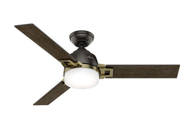 Hunter Leoni - 48" Ceiling Fan in Noble Bronze + Modern Brass