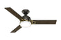 Hunter Leoni - 48" Ceiling Fan in Noble Bronze + Modern Brass