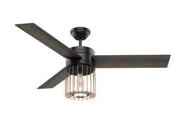 Hunter Ronan - 52" Ceiling Fan in Matte Black + Satin Copper