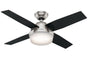 Hunter Dempsey Collection - 44" Ceiling Fan in Brushed Nickel  Integrated Light Kit