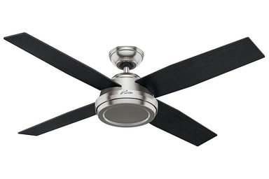 Hunter Dempsey Collection - 52" Ceiling Fan in Brushed Nickel No Light Kit