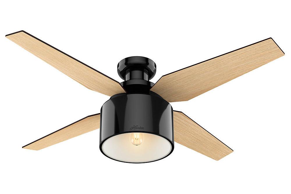 Hunter Cranbrook Collection - 52" Ceiling Fan in Gloss Black Low Profile