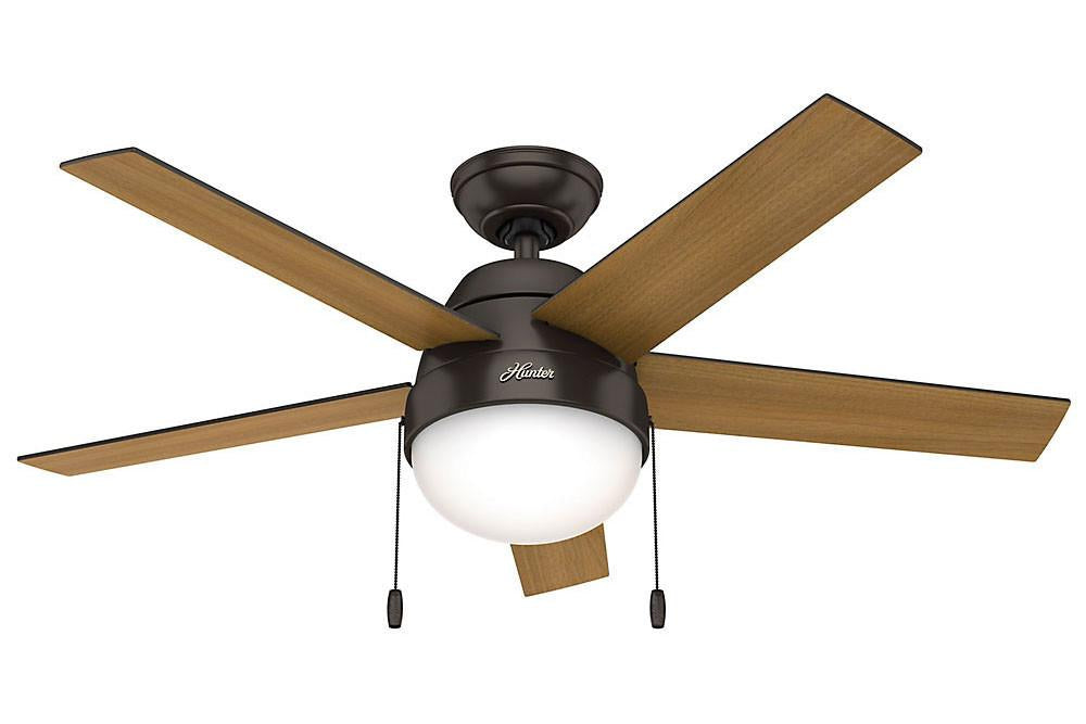 Hunter Anslee Collection - 46" Ceiling Fan in Premier Bronze Integrated Light Kit