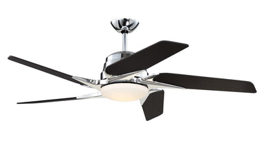 Craftmade Solo Encore SOE54CH5 54" Ceiling Fan w/Blades and Light Kit in Chrome