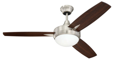 Craftmade - TG48BNK3 - 48" Ceiling Fan w/Blades and Light Kit - Targas - Brushed Polished Nickel