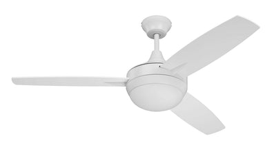 Craftmade Targas TG48W3 48" Ceiling Fan w/Blades and Light Kit in White