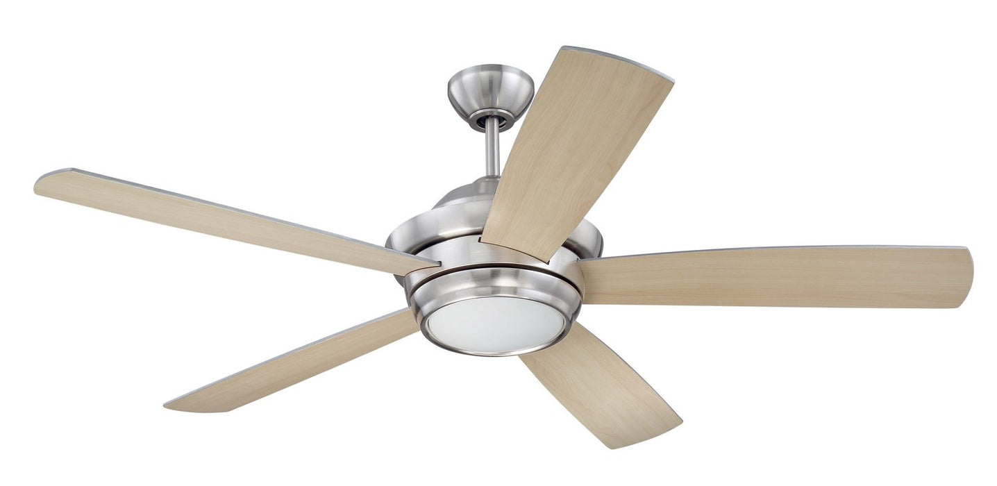 Craftmade Tempo TMP52BNK5 52" Ceiling Fan w/Blades and Light Kit in Brushed Polished Nickel