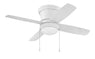 Craftmade - LAVH52MWW4 - 52" Ceiling Fan w/ Blades and Light Kit - Laval Hugger - Matte White