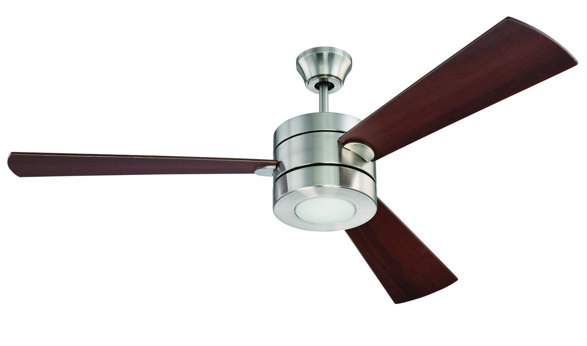 Craftmade - TRI54BNK3 - 54" Ceiling Fan w/ Blades and Light Kit - Triad - Brushed Polished Nickel