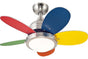 Westinghouse 7247500 30" Roundabout in Brushed Nickel with Reversible Multi-Colored and White Blades Indoor Rated Ceiling Fan