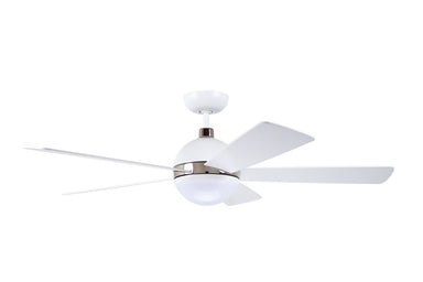 Emerson CF235SW 52" Ceiling Fan - Astor in Satin White w/ Polished Nickel Accents