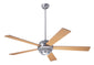 Modern Fan CoSolus Fan, Brushed Aluminum Finish, 52"  Maple Blades, No Light, Handheld Remote Control (2-wire) 52" Ceiling Fan from the Solus collection in Brushed Aluminum finish